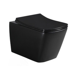 Pack WC Bâti autoportant + WC Swiss Aqua Technologies Infinitio noir sans bride + Plaque chrome (ProjectBlackInfinitio-1)