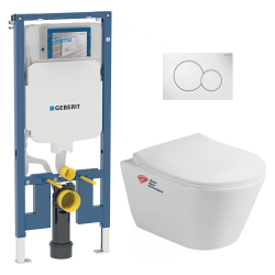 Geberit Pack WC Bati-support Geberit UP720 extra-plat + WC sans bride Lucco Avva