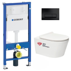 Geberit Pack WC bati-support Geberit + WC sans bride Swiss Aqua Technologies + abattant ultra-fin (BREVISGEB10-SP)