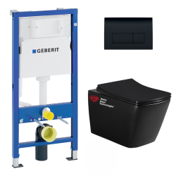 Geberit Pack WC bati-support Geberit + WC sans bride Swiss Aqua Technologies + abattant SoftClose + plaque (SBLINFIGEB7)