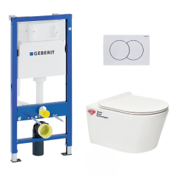 Geberit Pack Bati-support Geberit 112cm + WC sans bride Swiss Aqua Technologies Brevis + Abattant ultra-fin