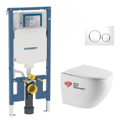 Geberit Pack WC Bati-support Geberit extra-plat + WC sans bride Swiss Aqua Technologies+ Plaque