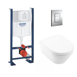 Grohe Pack WC Rapid SL autoportant NF + Cuvette Architectura sans bride fixations invisibles + Plaque chrome (ProjectArchitectura2-1)