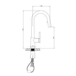  Timeless mitigeur d'évier à levier en acier inoxydable avec douchette extractible, monotrou, cuivre brossé TML (TMLKF285BCP)