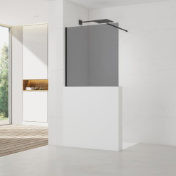 110x100cm Walk-in paroi de douche à l'italienne sur cloison abaissée, verre Easy clean (SATWIS110KS)