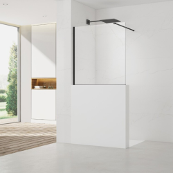 Walk-In 100x90 cm paroi de douche fixe à l'italienne + set d'installation + bras de montage (SATBWIS90PRC)