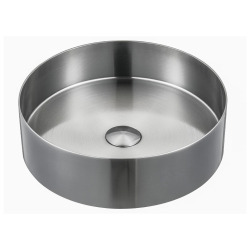  Aurum vasque à poser en acier inoxydable, 38 x 38 x 11 cm sans trop-plein + bonde, acier inoxydable brossé (SATAUR3838BS)