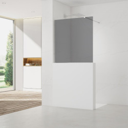 110x100cm Walk-in paroi de douche à l'italienne sur cloison abaissée, verre Easy clean (SATWIS110KS)