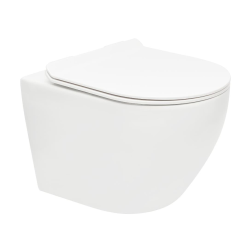 S-Line Pro WC suspendu sans bride avec abattant SoftClose et fixations invisibles, blanc (WC01R)