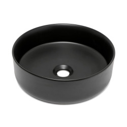 Mood vasque à poser ronde 36x36 cm sans trou de robinetterie ni trop-plein, noir mat (SATM3636BKM)