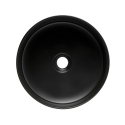 Mood vasque à poser ronde 36x36 cm sans trou de robinetterie ni trop-plein, noir mat (SATM3636BKM)