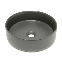 Mood vasque à poser ronde 36x36 cm sans trou de robinetterie ni trop-plein, gris foncé (SATM3636DGRM)