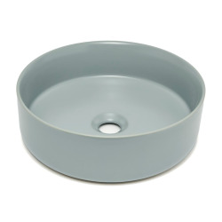 Mood vasque à poser ronde 36x36 cm sans trou de robinetterie ni trop-plein, gris (SATM3636LGRM)
