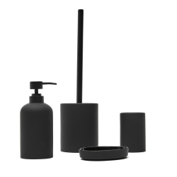 Optima Pot pour brosse WC, noir (SATDFEEL27CE)