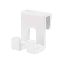 Double crochet suspendu en acrylique pour écran de douche, blanc (SATWIHACEKPLASTB)