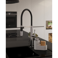 Swiss Aqua Technologies Distributeur de savon et rangement, blanc (SATDKUCHB)