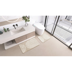 Swiss Aqua Technologies Tapis de salle de bain de 50x40 cm, lavable en machine, beige (SATDPREDWC07BE)