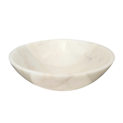 Glacera Lavabo à poser Kit Purity 43x43 cm en marbre blanc sans trou de robinetterie, sans trop-plein SATPURWH