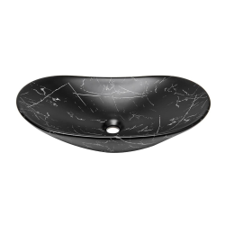  SAT Infinitio lavabo à poser 61,5x36 cm marbre noir mat, sans trop-plein (SATINF61536MRBKM)