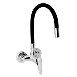 Novaservis Mélangeur évier Novaservis Titania Iris Nouveau avec poignée silicone 100 mm noir-chrome 94484,0C