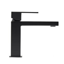 Swiss Aqua Technologies Vision mitigeur de lavabo à levier sur pied, sans vidage, noir mat (SATBSVI271C)