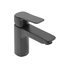 Swiss Aqua Technologies Cube Way mitigeur de lavabo à levier sur pied, sans vidage, noir mat (CU271MC)