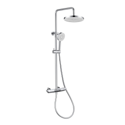 Swiss Aqua Technologies Ensemble bain/douche 3 jets avec mitigeur thermostatique de baignoire + douche de tête + douchette à main, chrome (SATSSTVK)