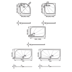 Swiss Aqua Technologies Limnew 100x80 cm receveur de douche rectangulaire, marbre coulé, blanc (LIMNEW10080)