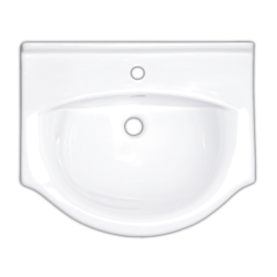 Naturel Pro 56x42 cm lavabo suspendu en céramique avec un trou pour robinetterie au milieu, blanc (HA5655)