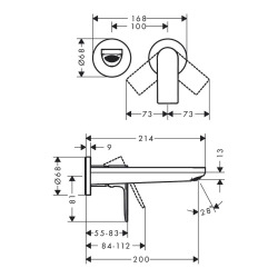 Hansgrohe Rebris E mitigeur de lavabo sans corps noir mat 72568670