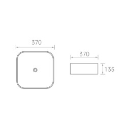 Swiss Aqua Technologies Vasque à poser Project 37x37 cm, design et qualité SAT, sans trou de robinetterie (SATUMPRO3737SR)
