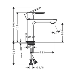 Hansgrohe Rebris S mitigeur de lavabo avec bec chromé 72517000