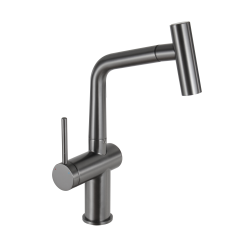 Timeless mitigeur d'évier à levier en acier inoxydable avec bec extractible, monotrou, cuivre brossé (TMLKF185BCP)