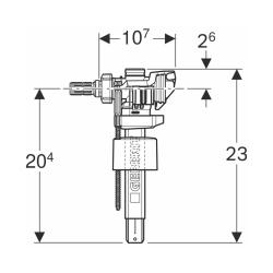  383 robinet flotteur pour réservoir encastré, entrée d’eau latérale, filetage laiton 3/8" (243.886.00.5)