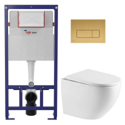 Swiss Aqua Technologies Pack WC bâti ECO 2L Swiss Aqua Technologies + WC suspendu Swiss Aqua Technologies + plaque or mat (STEST67WR06-FR)