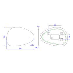 80x60 cm miroir suspendu rectangulaire avec éclairage LED et capteur, noir (SATZPURASLED5580)