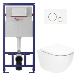 Swiss Aqua Technologies Pack WC bâti ECO 2L Swiss Aqua Technologies + WC suspendu Swiss Aqua Technologies + plaque blanc/chrome (STESTFUWT03-FR)