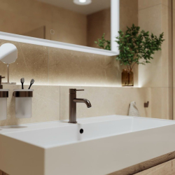  Vision 60x100 cm miroir rectangulaire avec éclairage LED 3 couleurs et capteur, transparent (SATZVIOBLED60100)