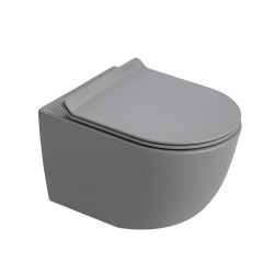 Ceramia PixL WC suspendu en céramique Tornado Quiet Flush, fixations invisibles + abattant Soft-Close, Gris mat (CEPX010RTORPGRM)