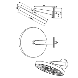 Douche de tête 1 jet avec bras de douche, diamètre 30 cm, chrome (SATBSHS81SET)