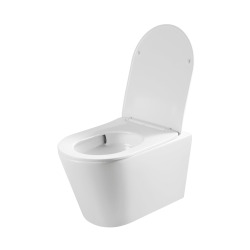 Pack WC bâti-support ECO 2L Swiss Aqua Technologies + WC suspendu sans bride Ceramia + plaque or (STECE14WT06-FR)