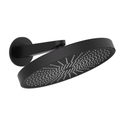 Douche de tête mural 1 jet avec bras de douche, diamètre 30 cm, noir mat (SATBSHS81SETC)