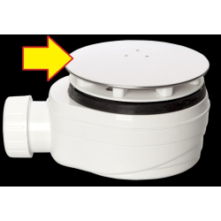  Couvercle de rechange en acier inoxydable pour siphon de douche Optima ESLIMCR90, blanc (V-9990.09)