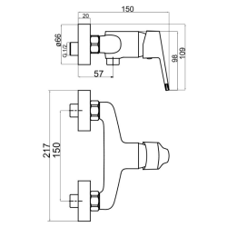  Mélangeur douche Novaservis Titania Iris New sans kit de douche 150 mm chrome 94461/1,0