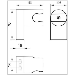 Ravak Support de douche positionnable Ravak noir X07P639