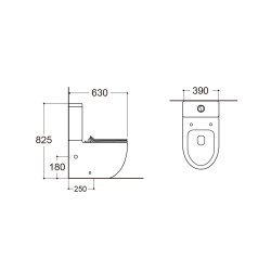  Réservoir de chasse en céramique, alimentation latérale, blanc (CEPX030RREXCS)