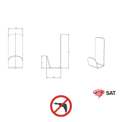 Mood crochet de salle de bain, sans vis, à coller, or brossé (SATDMOOD21BZ)