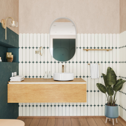  PixL 36 x 12,5 cm vasque à poser Infinitio, sans trop-plein, blanc brillant (CEPX3636)