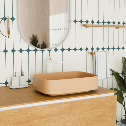 Ceramia PixL 50 x 37,5 x 13,5 cm vasque à poser Infinitio, sans trop-plein, moka (CEPX4937MOM)