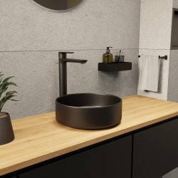 Ceramia PixL 36 x 12,5 cm vasque à poser Infinitio, sans trop-plein, noir (CEPX3636BKM)